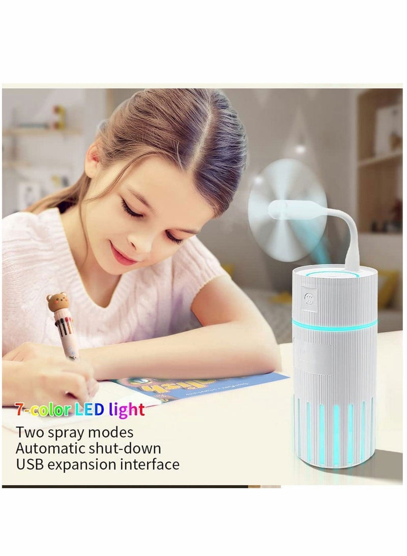 واي آند دي Mini Humidifier for Kids 320ml Small Desk USB Personal humidifiers with 2 Mist Modes Whisper Quiet Shut-Off Bedroom Plants Baby Room Office and Car - Image 4
