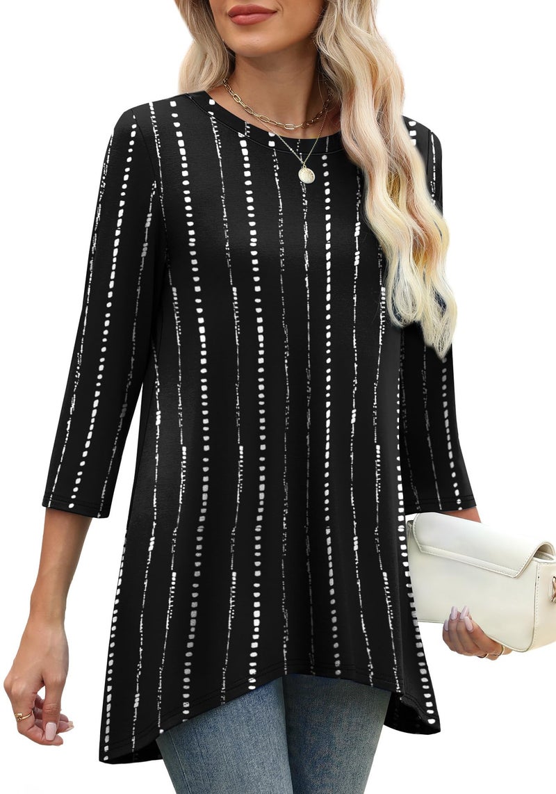 OFEEFAN Plus Size Clothes 3/4 Length Sleeve Womens Tops Business Casual Outfits Spring Outfits Tunic Tops for Women Loose Fit Dressy Xl - Image 4