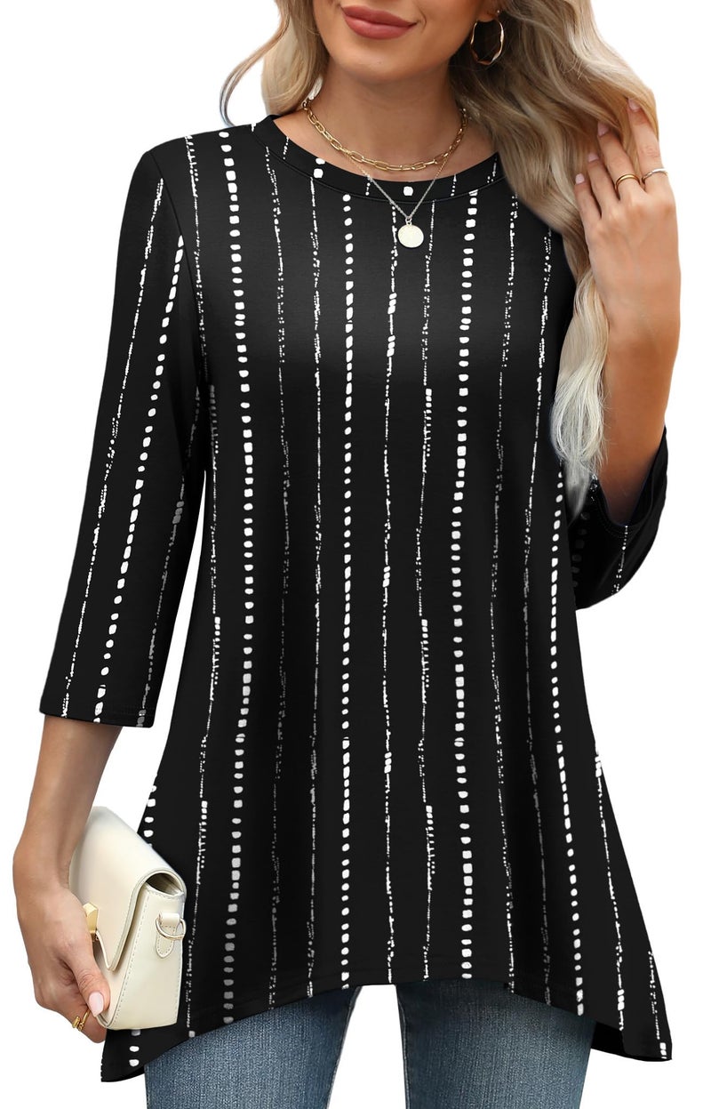 OFEEFAN Plus Size Clothes 3/4 Length Sleeve Womens Tops Business Casual Outfits Spring Outfits Tunic Tops for Women Loose Fit Dressy Xl - Image 1