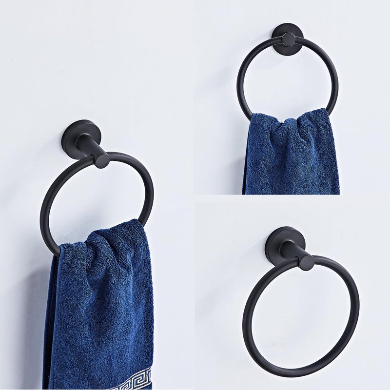 KUUBTH Matte Black Bathroom Hardware Set 5 Piece with Towel Racks for Bathroom  SUS304 Stainless Steel Bath Towel Bar Set  24 Inch Wall Mounted Accessories Kit - Image 5