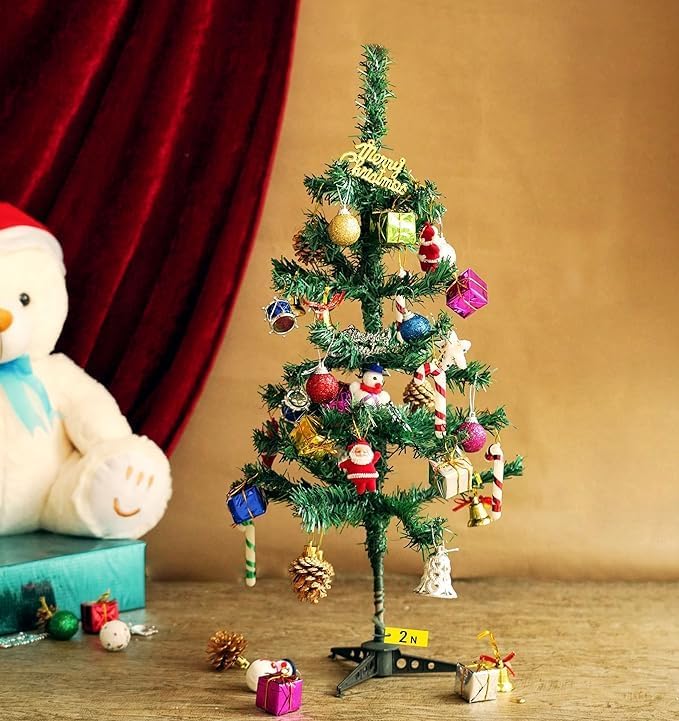 G.FIDEL GFIDEL Christmas Tree 2 Feet with Decoration Hanging Props Ornaments for Table Top Office Small Artificial Xmas Tree Party Decor Christmas Decorations Items for Home  - Image 1
