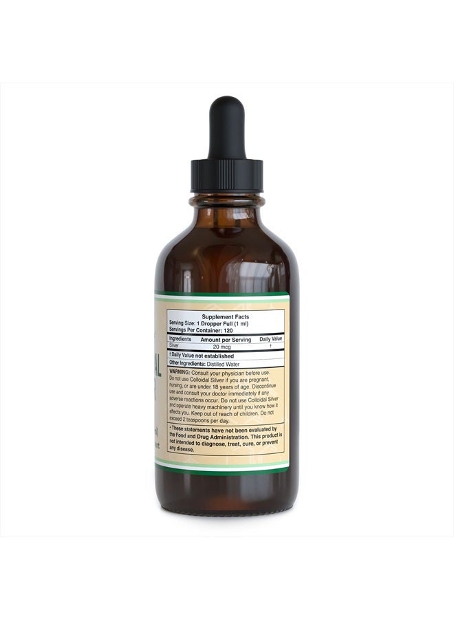 Double Wood Supplements Colloidal Silver Liquid 20 PPM - 4 Fl OZ - Image 2