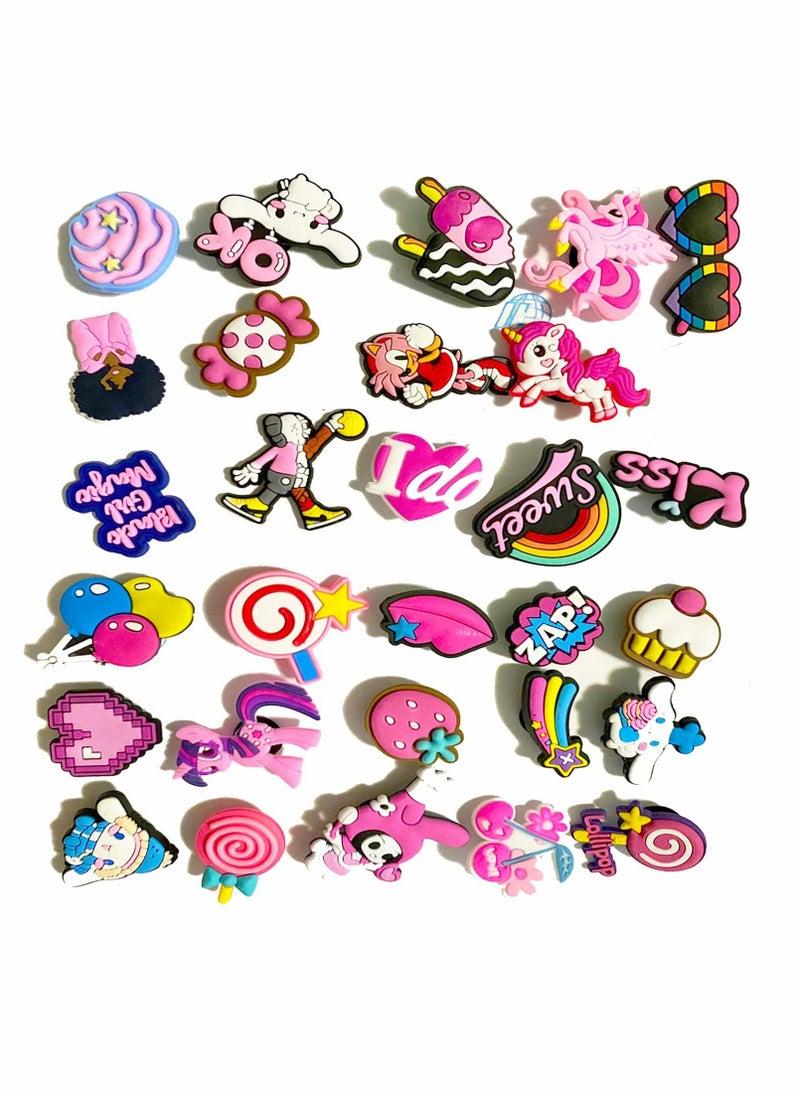 Excefore - Shoe Decoration Charms 50 Pcs Random Jibbitz Charms Croc Accessories PVC Shoe Charms for Crocs Shoes Bracelets Wristband Party Gifts  for Adult Girls Women Kids - Image 1