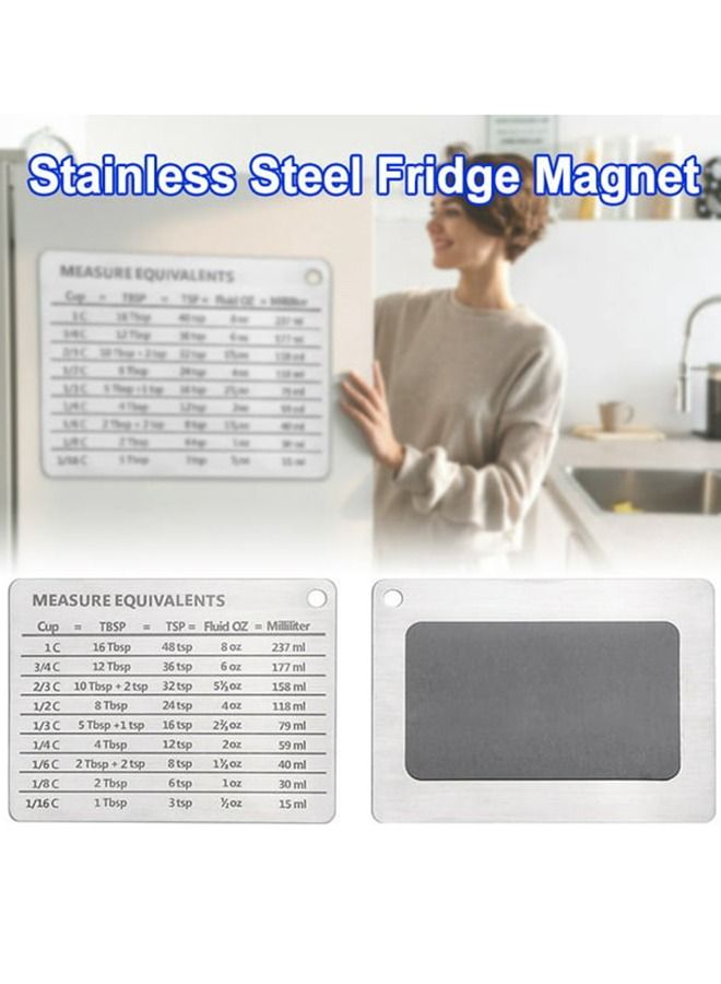 Professional Measurement Refrigerator Magnet,Stainless Steel  Fridge Magnet Conversion Chart For Kitchen - Image 1