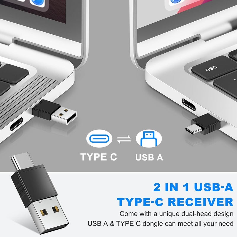 DinoFire USB C Rechargeable Presentation Remote with Red Light,Wireless Preseter PPT Slide Clicker Advancer for MacBook Laptop Computer - Image 2
