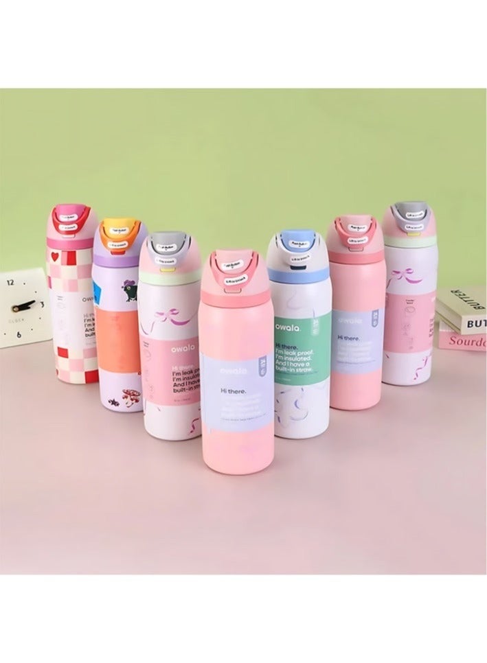 Owala FreeSip Insulated Stainless Steel Water Bottle with Straw, Leak-Proof, BPA-Free, 32 oz Iced Breeze, 1-Pack, (Light Pink) - Image 4