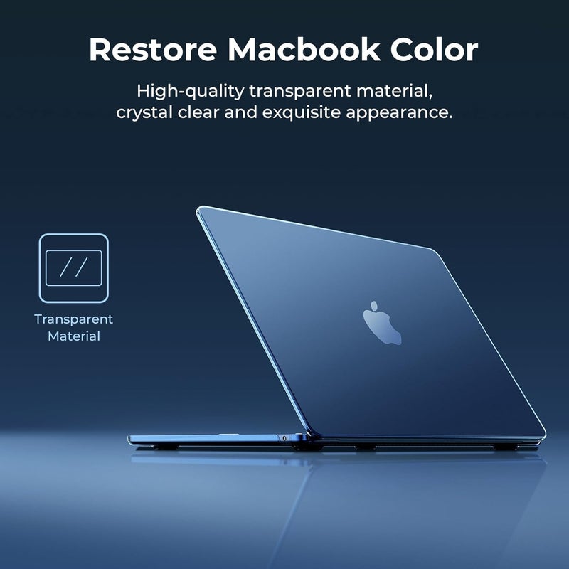 Case Compatible for NEW Macbook Air 13.6 inch M5 A3449 M4 A3240 M3 A3113 M2 A2681 Chip with Touch ID,2026 2025-2022 Release, Air 13 Laptop Plastic Hard Shell Cover,Smooth Shiny,Midnight Blue - Image 3