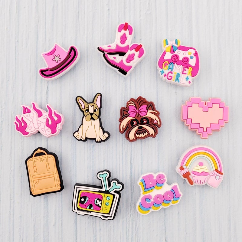 JXMADUK 50 Pack Flower Shoe Decorations Charms for Clog Accessories Pins for Girls Women Cute Preppy Pink Butterfly Cowgirl VSCO Shoe Charms Party Favors - Image 5