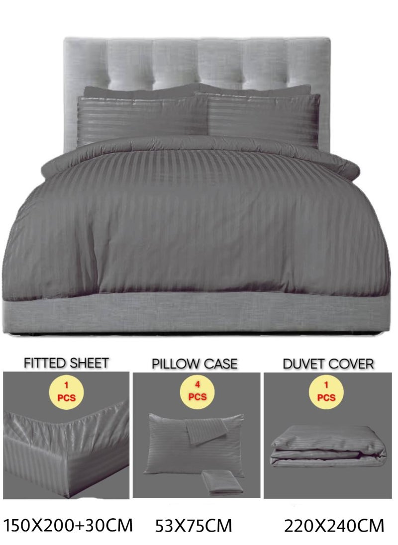 Blueberry طقم غطاء لحاف بحجم كوين مكون من 6 قطع - يتضمن 1 غطاء لحاف (220x240 سم)، 1 ملاءة مشدودة (150x200+30 سم)، 4 أغطية وسائد (53x75 سم) - Image 2