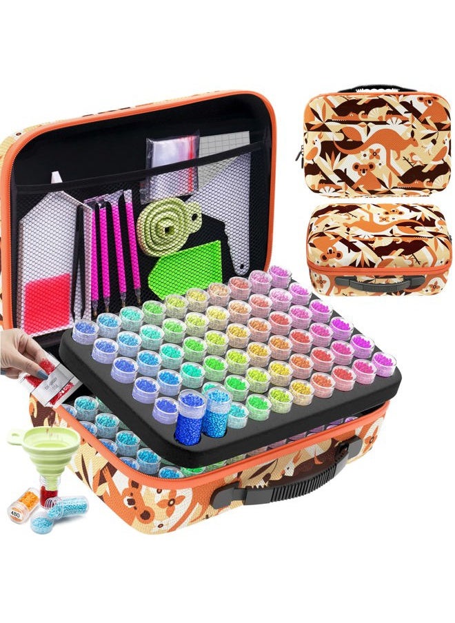 ARTDOT 120 Slots Storage Container for Diamond Art Kits for Adults,Portable Bead Storage Boxes for Diamond Painting Accessories and Tools(Orange)  - Image 1