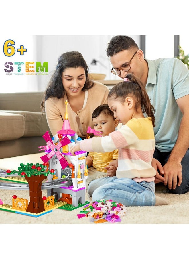 Hogokids Friend Roller Coaster Building Set - 711 Pieces Girls Amusement Park Building Block Kit Stem Playground Park Pink Construction Birthday Gift Toys For Kids Girls Boys Aged 6 7 8 9 10 11  - Image 3