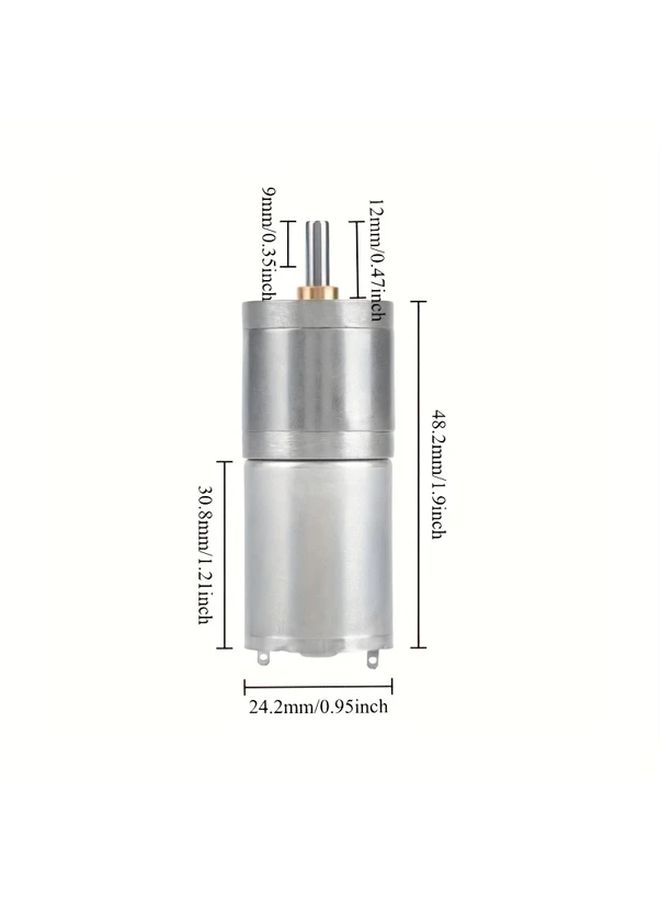 12V DC 25GA 370 Micro Geared Speed Reduction Motor 300RPM For Electronic Lock - Image 2