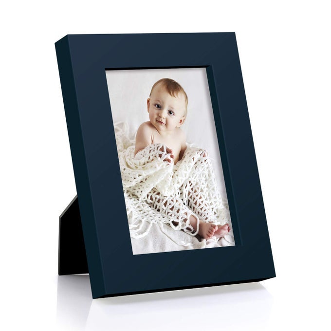 35X5 INCH PICTURE FRAME MADE OF SOLID WOOD HIGH DEFINITION GLASS FOR TABLE TOP DISPLAY AND WALL MOUNTING PHOTO FRAME JAZZ BLUE