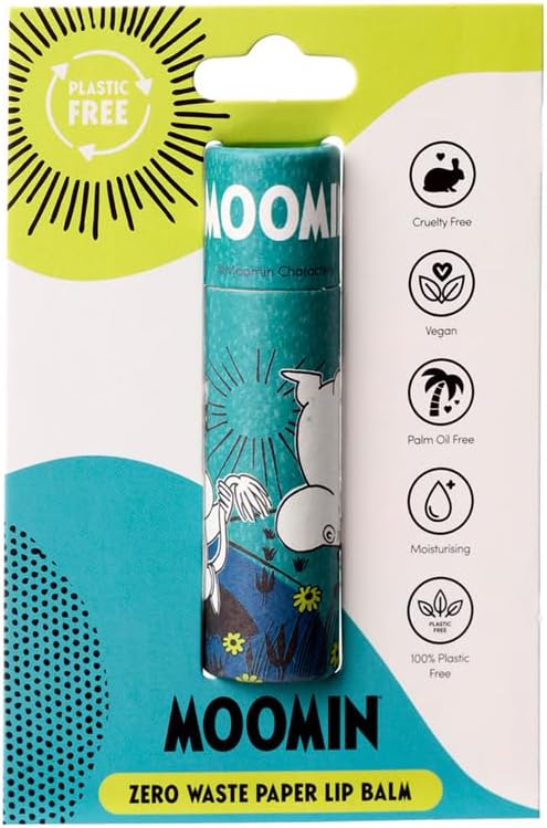 Puckator Moomin Paper Stick Lip Balm Strawberry Lip Care Stick Balms Chapstick Holiday Essentials For Women Family Lipbalm Moisturiser Exfoliator Cream Pretty Cute Lip Blam Bam