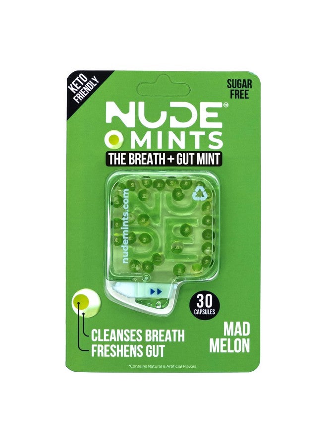 NUDE Mints | Dual Action Liquid Capsules | Mouth Watering Mint - Lasts 3X Longer - 3X Stronger - Extreme Bad Breath Treatment For Adults - Sugar Free, 0 Calorie - Melon - 10 Pack - 300 Capsules - Image 1