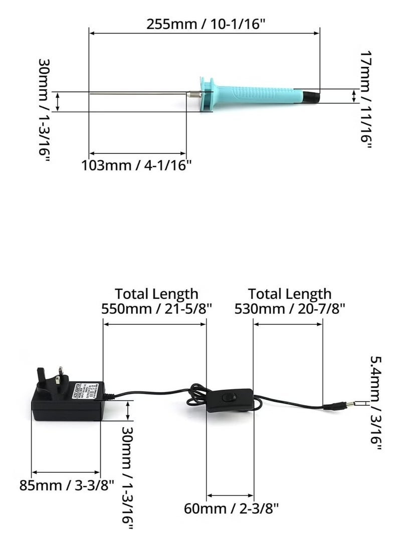 قاطع الرغوة الكهربائي، قلم القطع بسلك ساخن 10CM، قاطع الستايروفوم 100-240V/15W، قاطع السلك الساخن وأداة قطع البوليسترين - Image 2