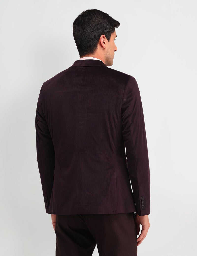 Arrow Men's Red Textured Notch Collar Long Sleeve Formal Polyester Slim Fit Blazer (ARAIBZ5041_Red_40) - Image 5