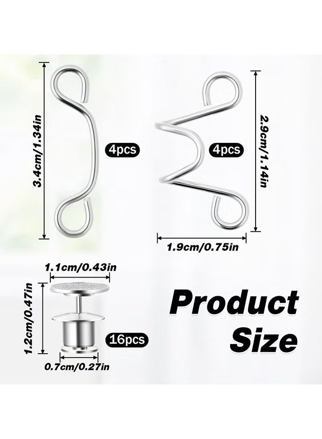 24 Pieces Detachable and Reusable Pant Waist Tightener - No Sewing Required, Adjustable Waist Buckle Extender for Loose Jeans (4 Set) - Image 2