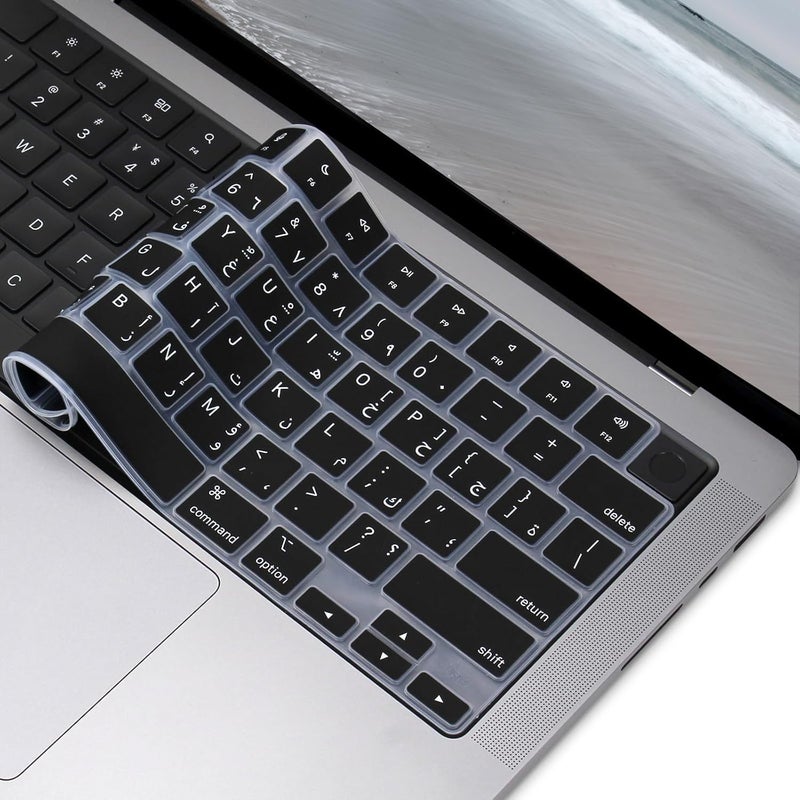 MasiBloom غطاء لوحة المفاتيح السيليكوني لجهاز MacBook Air مقاس 15 بوصة بشريحة M2 (A2941) و13.6 بوصة (A2681) الذي تم إصداره في عامي 2022 و2023، مع شاشة Liquid Retina وTouch ID، ملحق حماية بتخطيط أمريكي (عربي) - Image 1