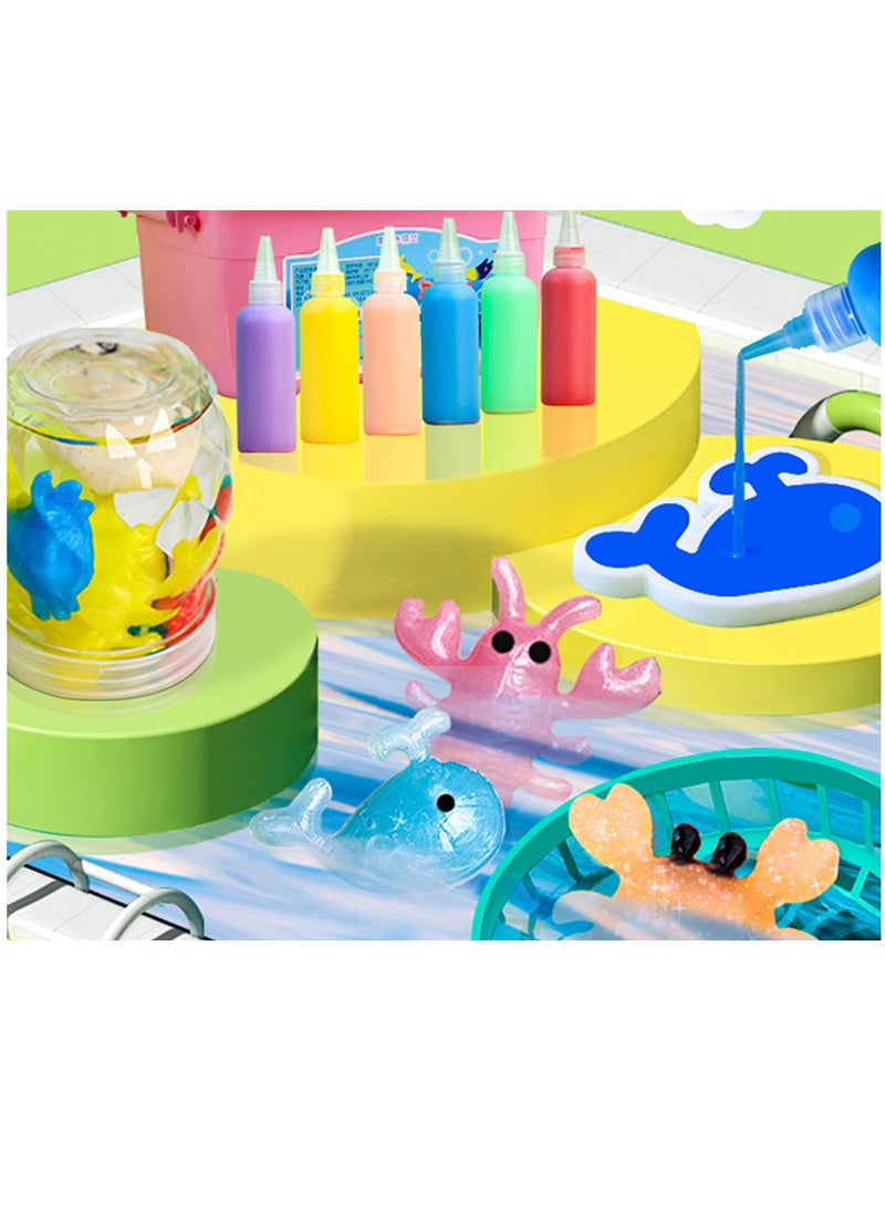 Magic Water Elf Beads Toy Set with Box, DIY Fun Puzzle 12 Color and 14 Shape Mold Handmade Water Beads Elves Toy, Creative Activities for Kids and Children Age 3+ - Image 4