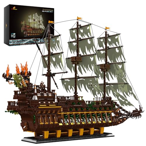 JMBricklayer Pirate Ship Building Sets for Adults 40101 Large MOC Ship Set Ideal Gifts for Teens Age 14 Adults who Like Challenging Blocks Upgraded Version 4364 PCS - Image 1