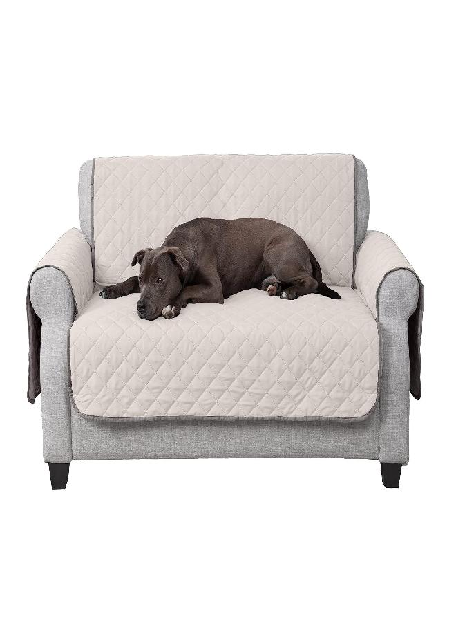 Furhaven Water-Resistant & Reversible Loveseat Cover Protector for Dogs, Cats, & Children - Two-Tone Pinsonic Quilted Living Room Furniture Cover - Gray/Mist, Loveseat - Image 2
