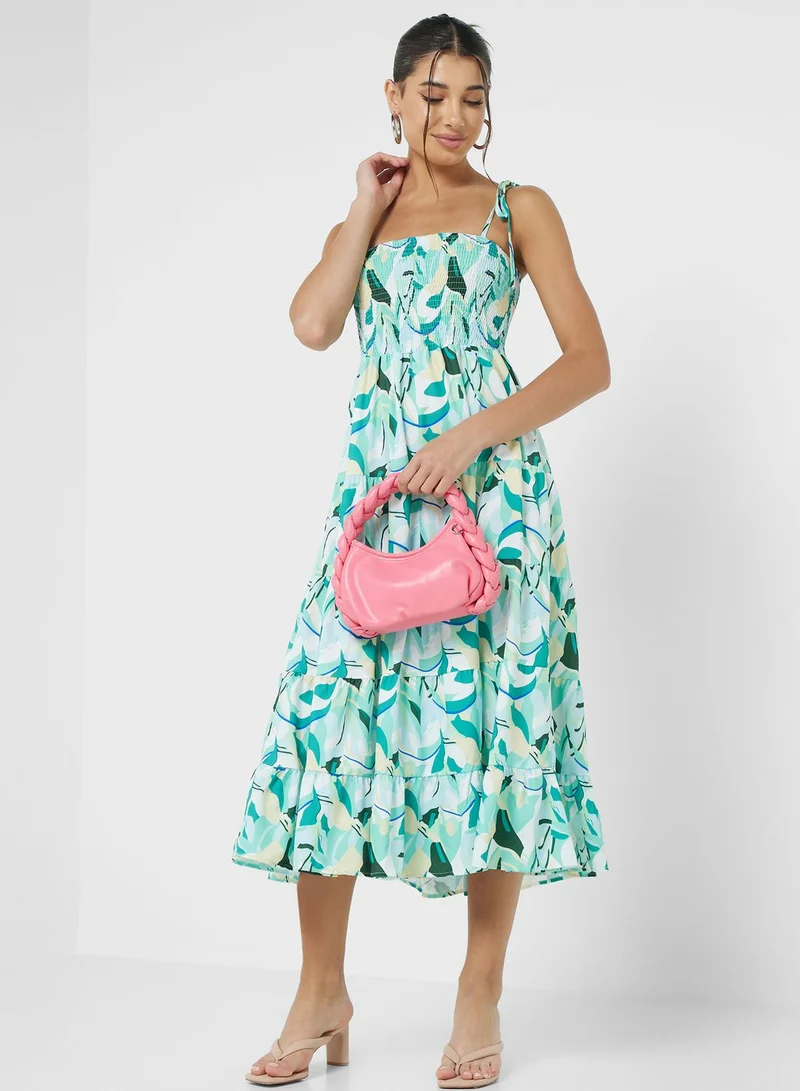Ginger Printed Tiered Dress