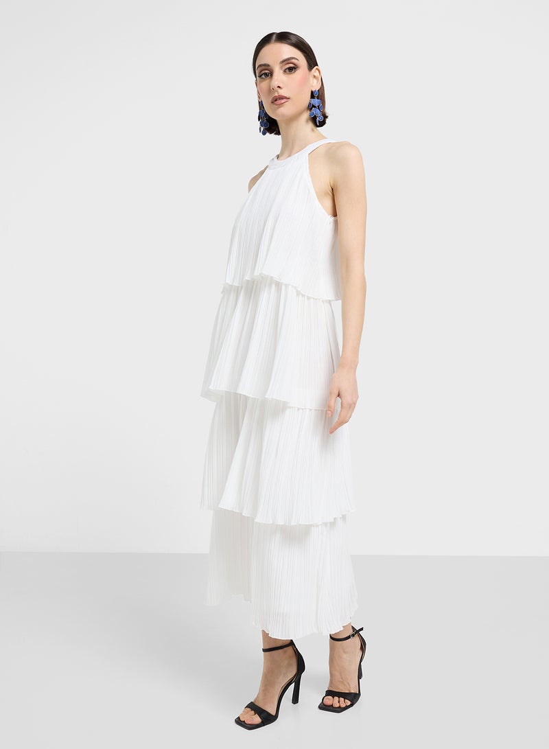 ايلا فستان أبيض بطبقات - Image 1