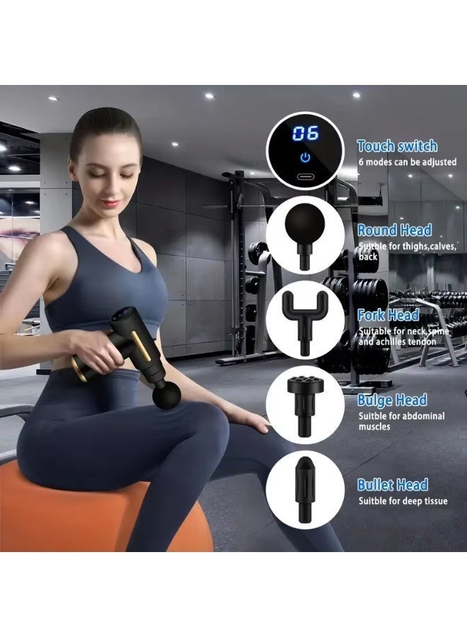 مسدس تدليك عضلات محمول - خفيف الوزن متعدد الرؤوس - Image 3