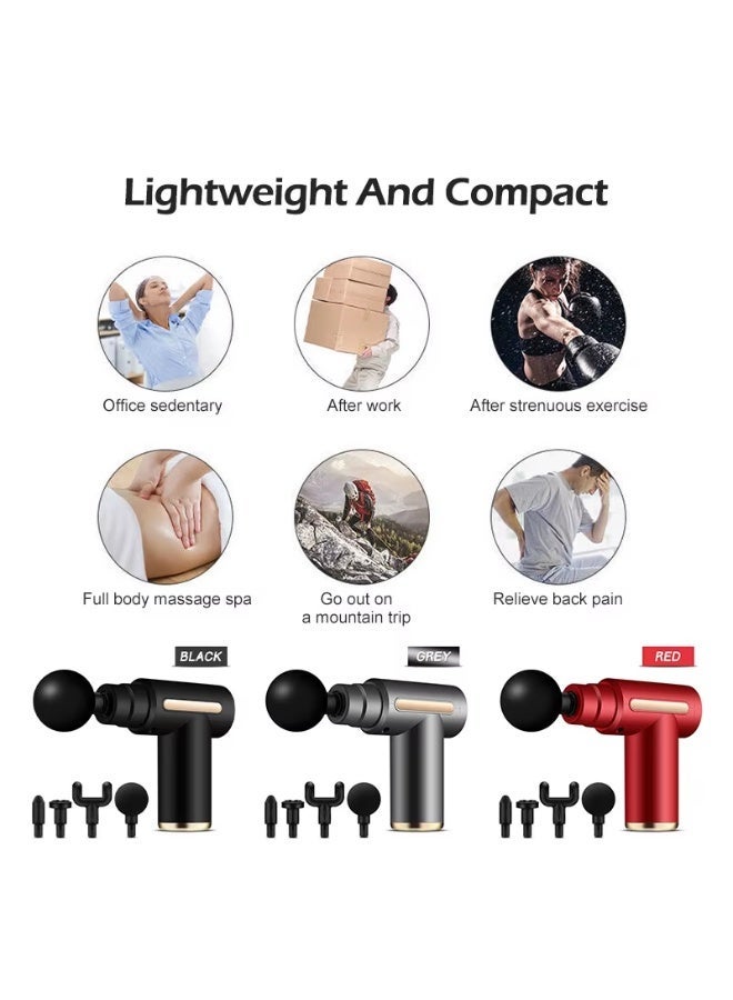 مسدس تدليك عضلات محمول - خفيف الوزن متعدد الرؤوس - Image 2