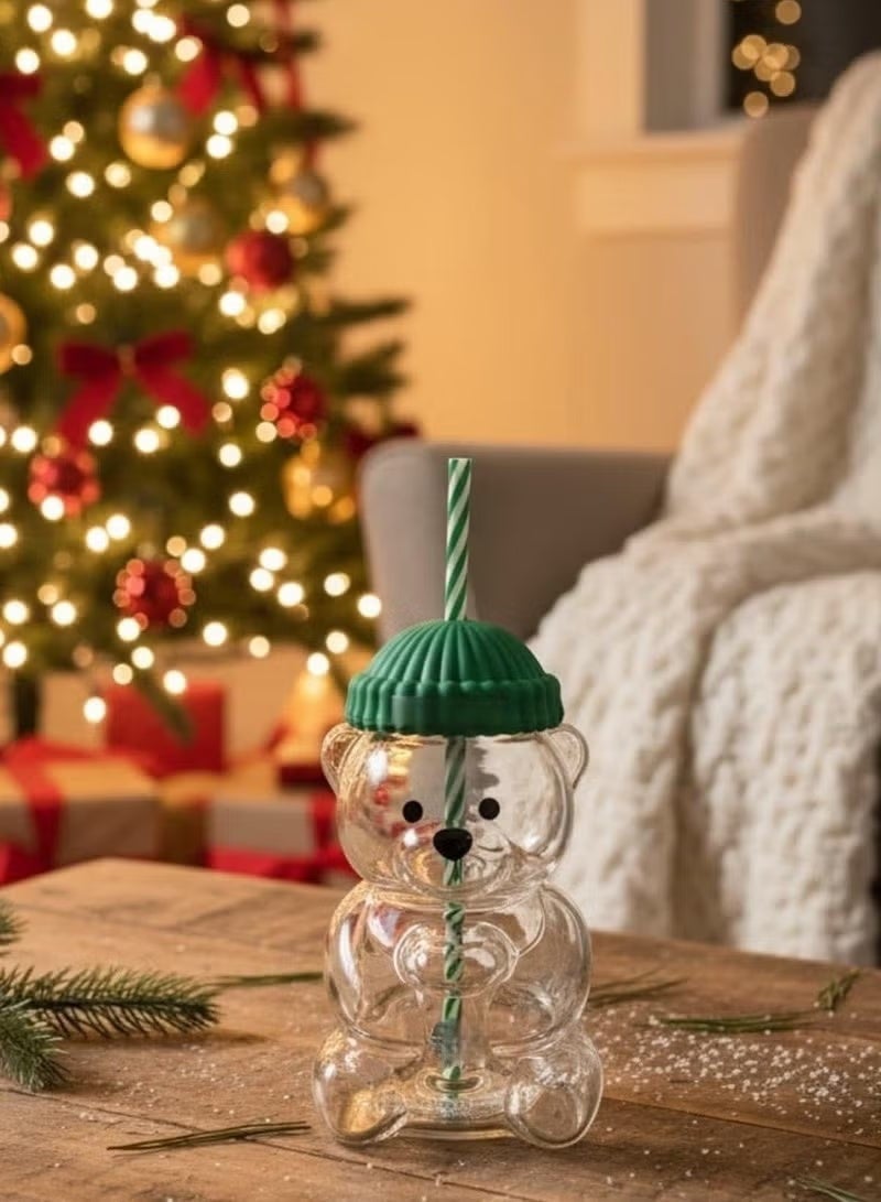 general 2025 Bear Plastic Cup with Straw for Cold Drinks - Image 2