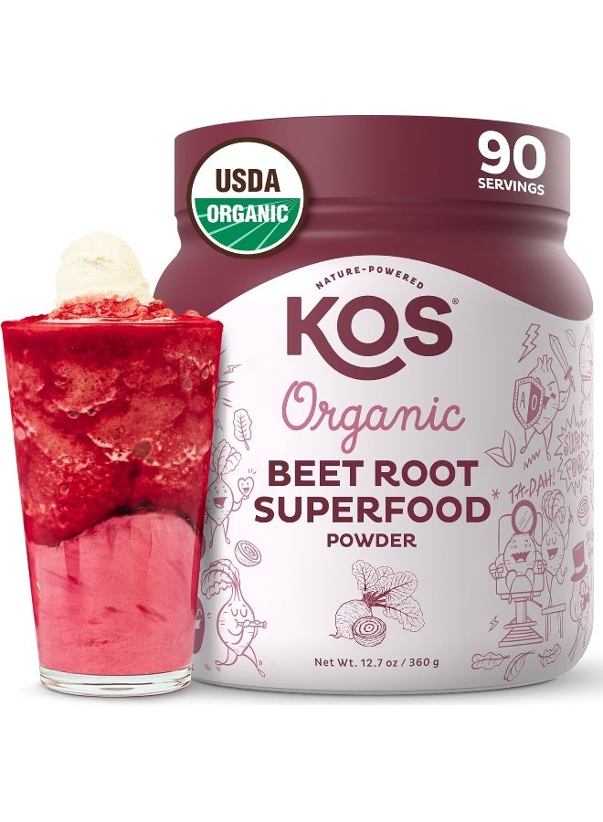 KOS Organic Beet Root Powder - Natural Nitric Oxide Boosting Beet Root Powder - Image 1