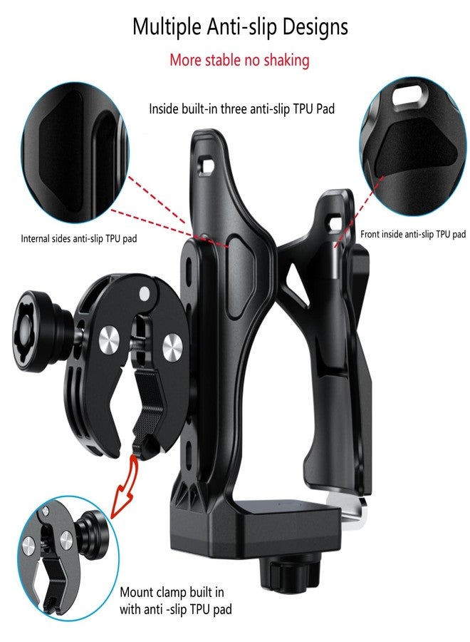 Kewig Motorcycle ATV Cup Holder, Upgraded Water Bottle Holder Compatible with 1.96-3.54''/50-90mm Dia, Drink Cups 0.5-1.57'' Metal Retractable Plate for Bike Scooter Stroller Golf Pus (W-3) - Image 2