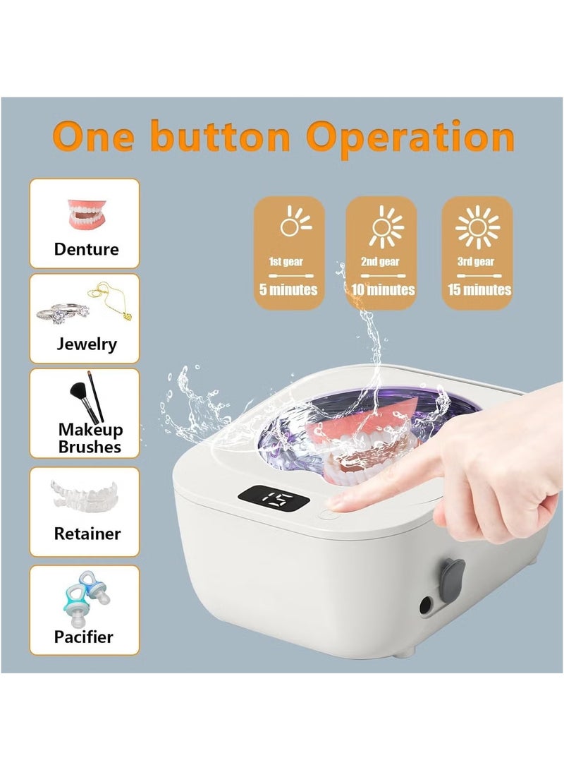 Ultrasonic Retainer Cleaner for Retainers, Sonic Cleaner Machine with Light Rerainers, 48khz Quickly Cleaning for Retainers, 240ml Ultrasonic Cleaner Machine for Aligners, Dentures, Mouth Guards  - Image 3