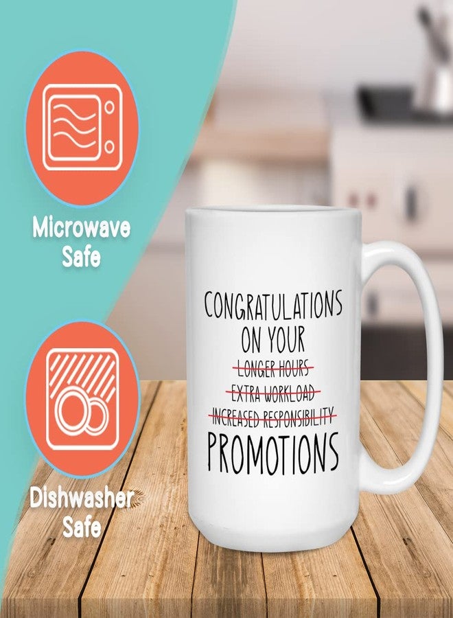 Bubble Hugs Promotion Coffee Mug 15 oz, Congratulation On Your Promotion Job Work Office New Challenge Beginning Coworker Employee Boss, White - Image 2
