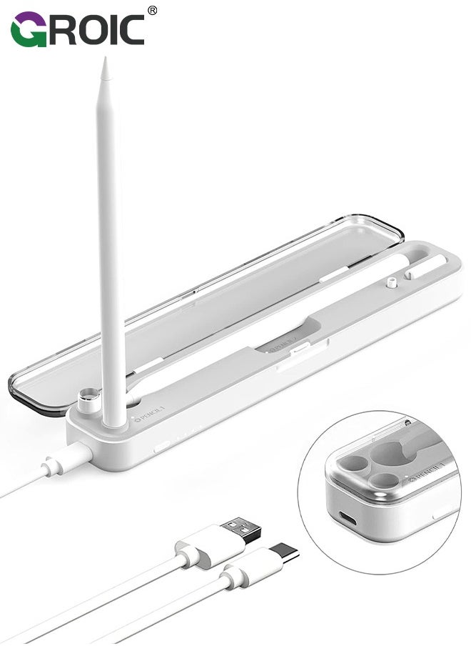 GROIC - Magnetic Wireless Charging Case Compatible with Apple Pencil 2nd Generation & 1st, Charger Dock for iPad Stylus Pen, Carrying Case & Storage Protective Box for iPad Penceil - Image 1