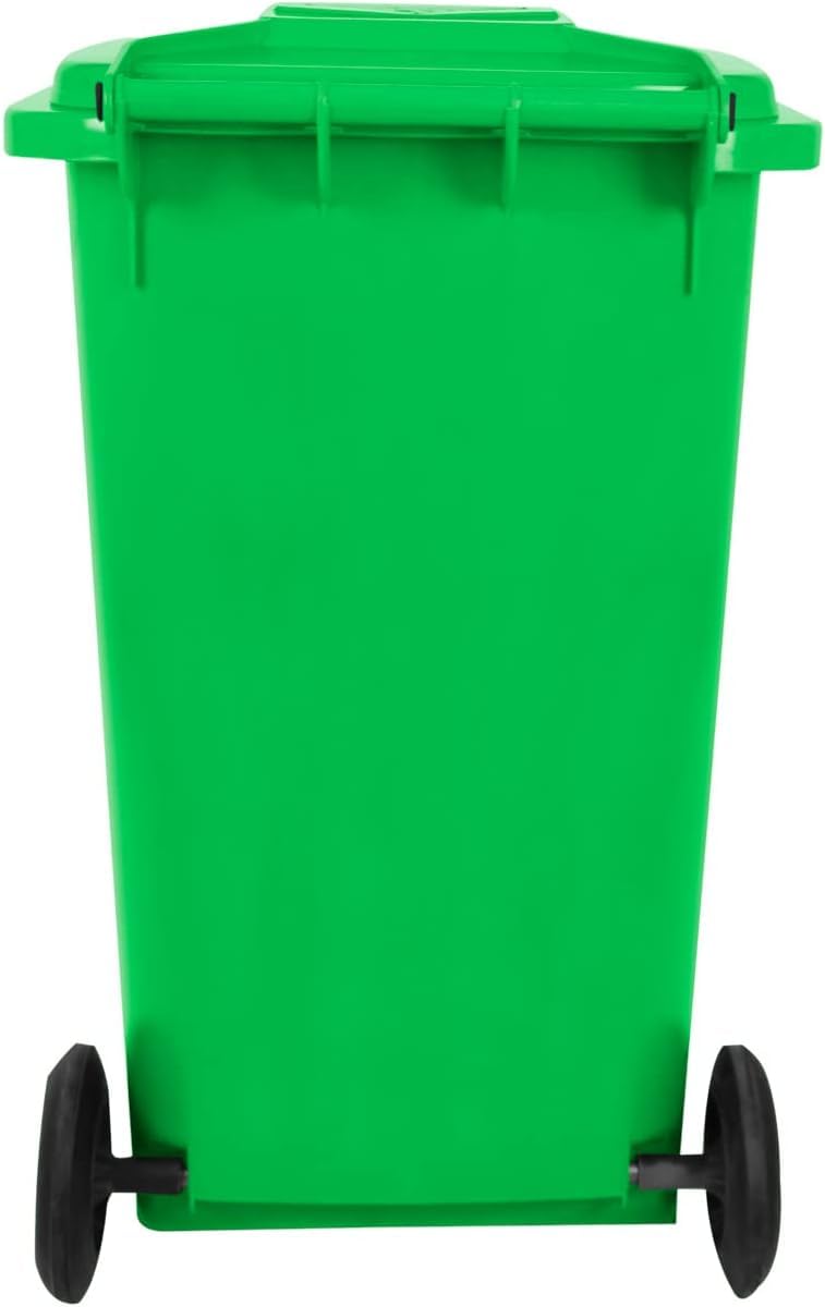 sahaba Plastic Garbage Bin with wheel, Heavy Duty Kitchen DustBin Outdoor Recycle Trash Can Large Industrial Waste bin Trash bin (Green, 120 L) - Image 3
