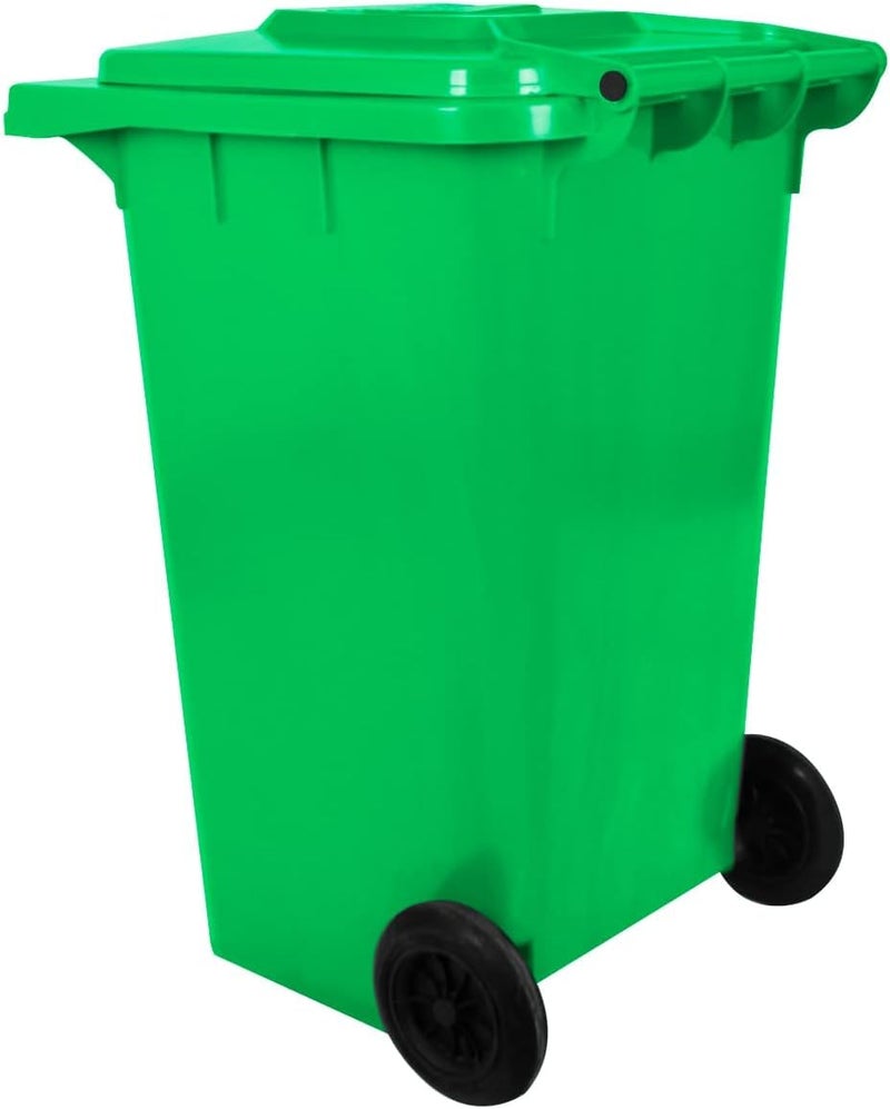 sahaba Plastic Garbage Bin with wheel, Heavy Duty Kitchen DustBin Outdoor Recycle Trash Can Large Industrial Waste bin Trash bin (Green, 120 L) - Image 4