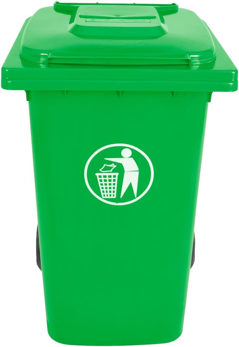 sahaba Plastic Garbage Bin with wheel, Heavy Duty Kitchen DustBin Outdoor Recycle Trash Can Large Industrial Waste bin Trash bin (Green, 120 L) - Image 2