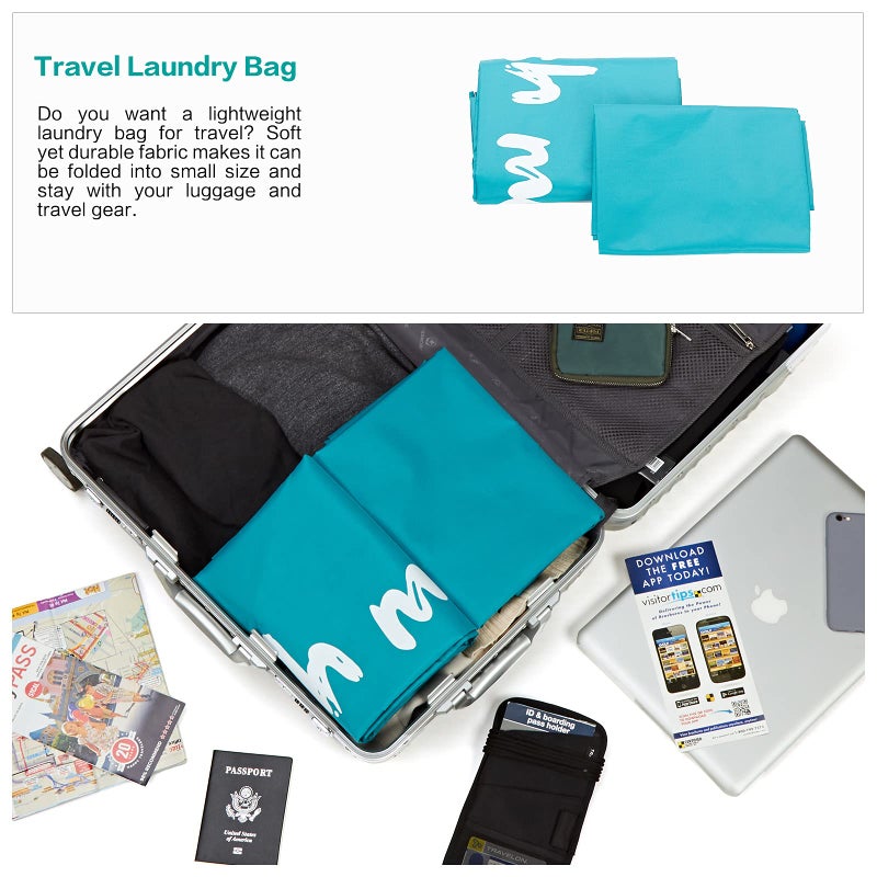 HOMEST 2 Pack XL Wash Me Travel Laundry Bag, Dirty Clothes Organizer, Large Enough to Hold 4 Loads of Laundry, Easy Fit a Laundry Hamper or Basket - Image 3