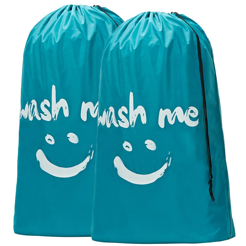 HOMEST 2 Pack XL Wash Me Travel Laundry Bag, Dirty Clothes Organizer, Large Enough to Hold 4 Loads of Laundry, Easy Fit a Laundry Hamper or Basket - Image 1