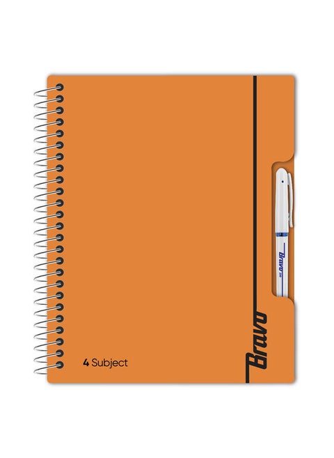 New Bravo Notebook - Orange Color -  4 Subjects