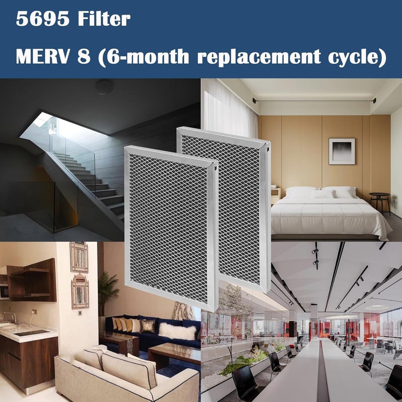 DAODEFUL 5695 Filter MERV 8 for AprilAire Dehumidifiers 1820 and E070 (8"x11.5"x1") for 70 Pint Whole House - Used for Basement and Office - 2 Pack - Image 4