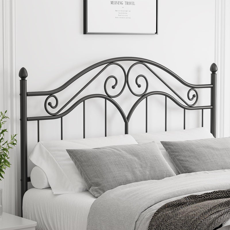 Elephance Headboard for Queen Size Bed Frame, Vintage Platform Bed Metal Headboard Only, Height Adjustable, Sturdy and Stable, Queen Size, Easy Assembly, Black - Image 2