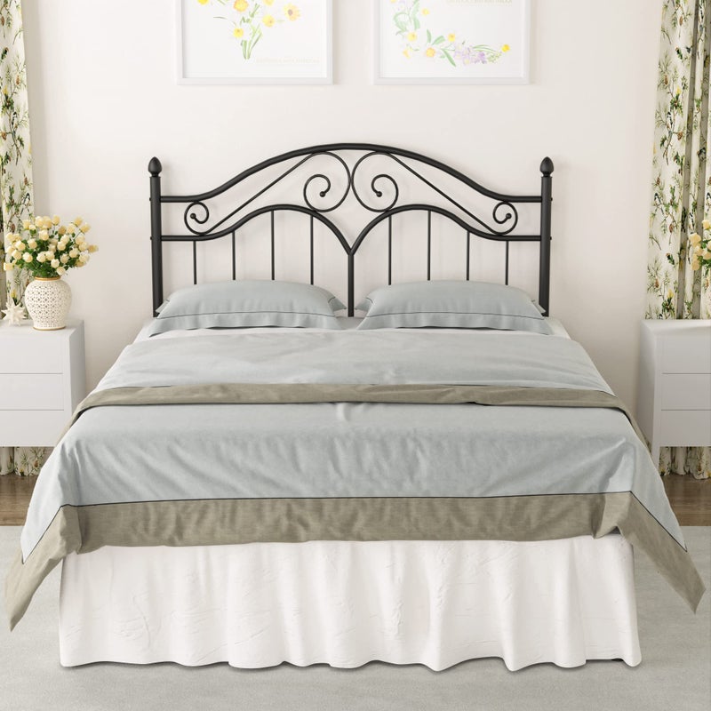 Elephance Headboard for Queen Size Bed Frame, Vintage Platform Bed Metal Headboard Only, Height Adjustable, Sturdy and Stable, Queen Size, Easy Assembly, Black - Image 4