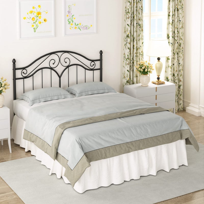 Elephance Headboard for Queen Size Bed Frame, Vintage Platform Bed Metal Headboard Only, Height Adjustable, Sturdy and Stable, Queen Size, Easy Assembly, Black - Image 5