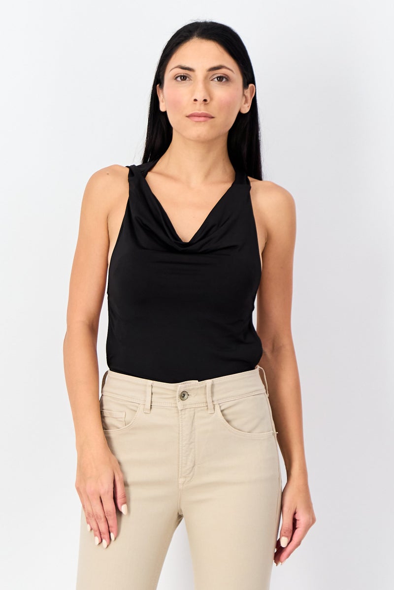 Bershka بدلة نسائية بدون أكمام بلون أسود - Image 1