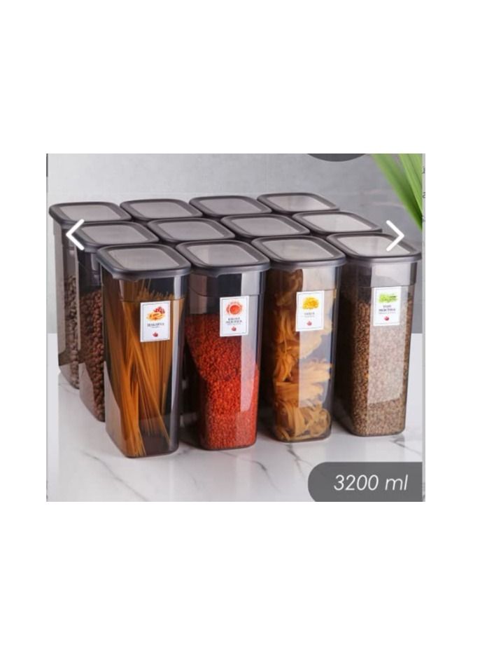 Reusable food storage container removable lid made of healthy plastic with capacity 3.25 liter , Can organize food, spices, cereals, nuts , transparent grey  - Image 3