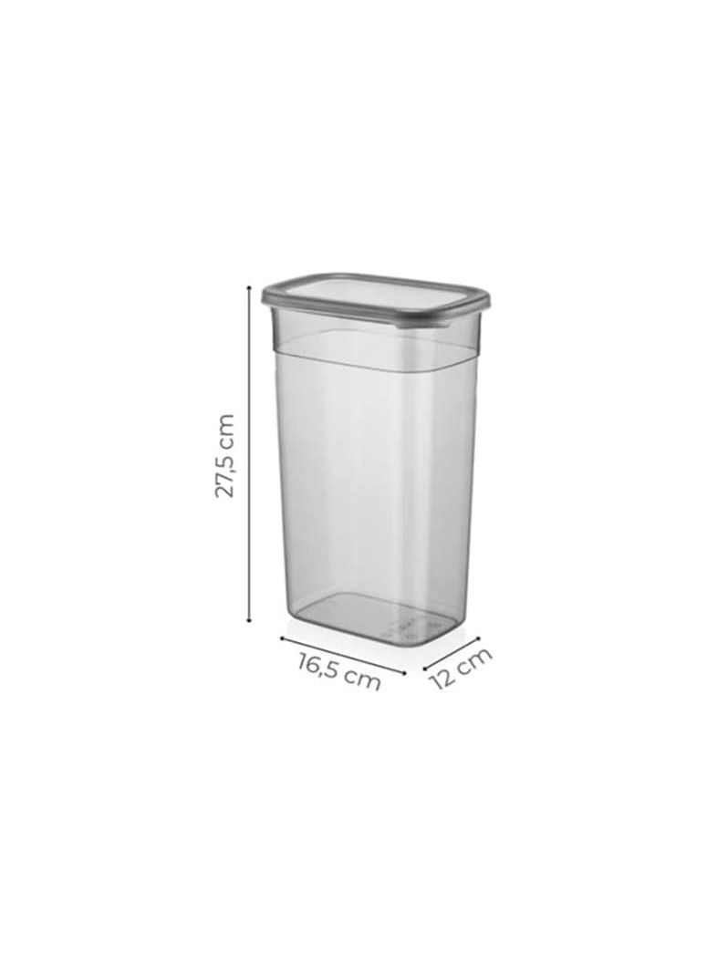 Reusable food storage container removable lid made of healthy plastic with capacity 3.25 liter , Can organize food, spices, cereals, nuts , transparent grey  - Image 2
