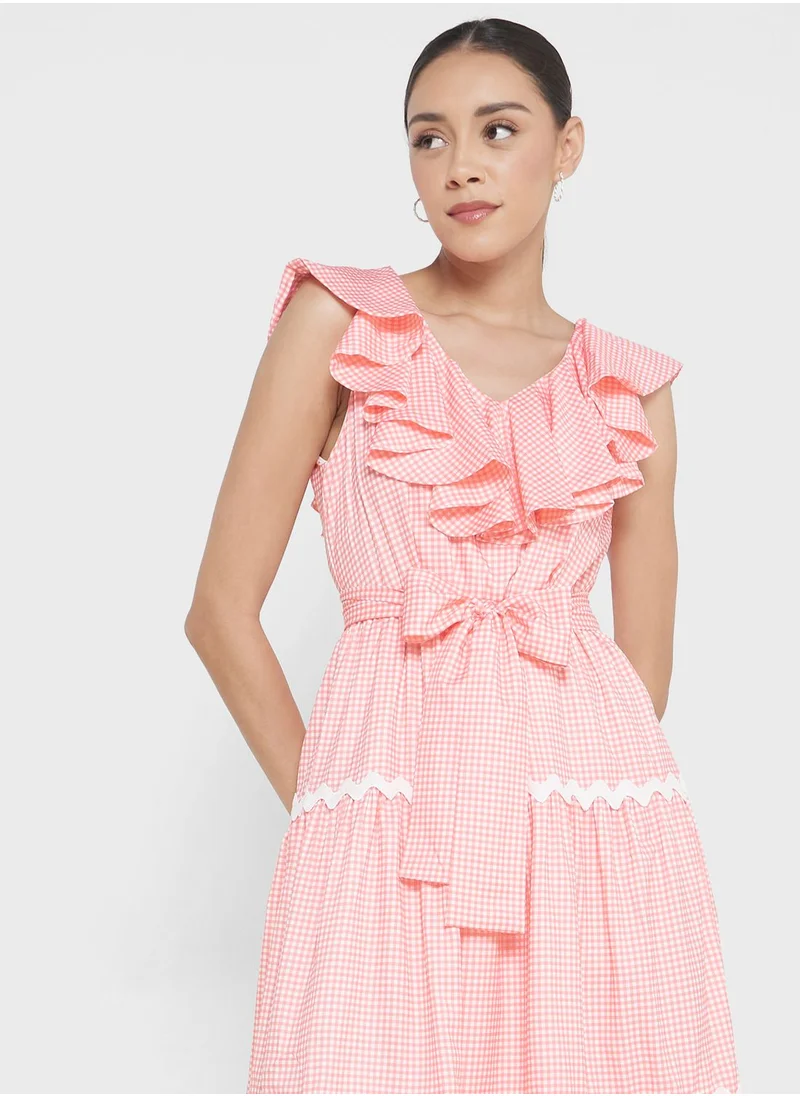 ELLA Ruffled Detail Tiered Dress
